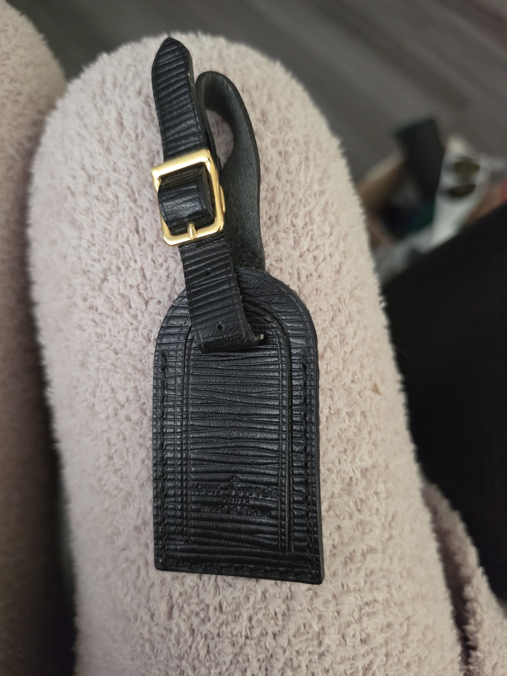 Louis Vuitton Black Epi Leather Luggage Tag - Authentic